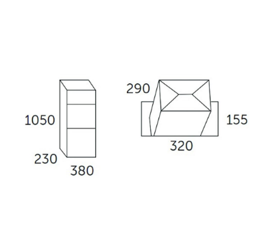 Pakketzuil Ivana 600 Zwart