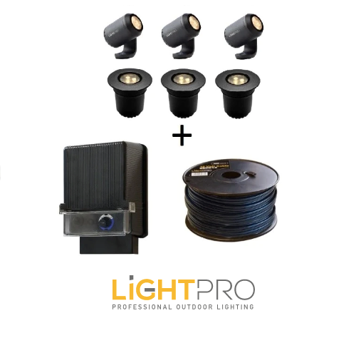 LightPro 12 volt tuinverlichting Premium set 3 complete set